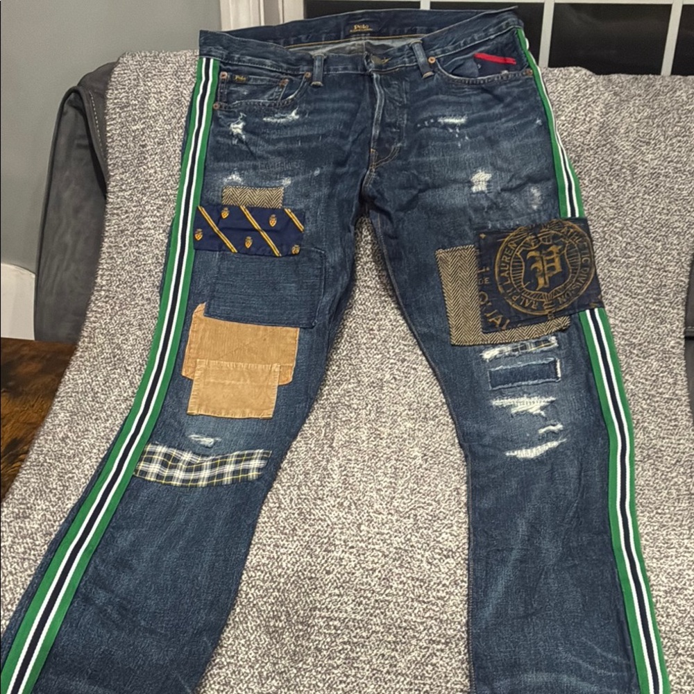 Polo Ralph Lauren Men’s Blue Patchwork Jeans - Picture 3 of 14